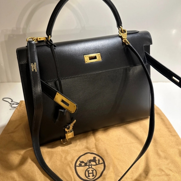 Hermes Kelly 32cm leather handbag with cleaning bill - Picture 2 of 14